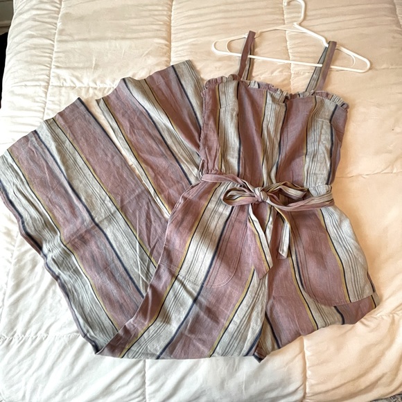 NWOT- Chaser striped linen jumpsuit. - Picture 3 of 5